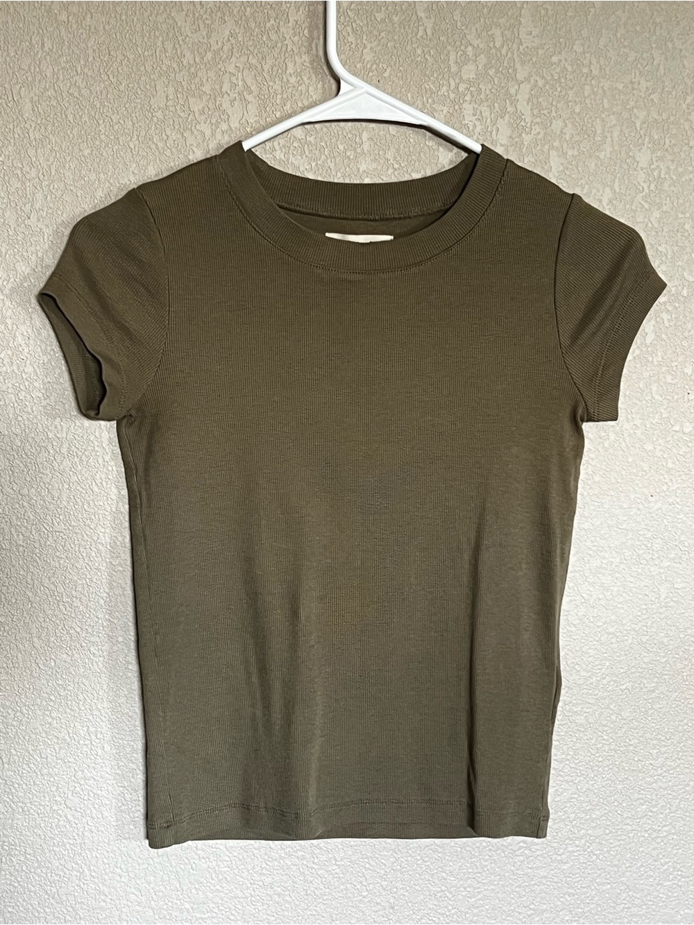 Madewell Ribbed Baby Tee Grunge Clean Girl Aesthetic Short Sleeve Fitted XS